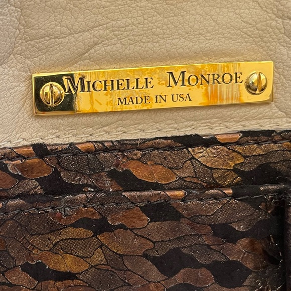 MICHELLE MONROE Leather & Croc Skull Clutch RARE!! - Picture 3 of 9